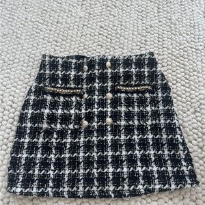 H&M Black and White Mini Pencil Skirt